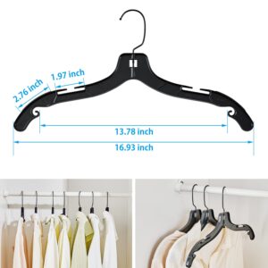 Donext Plastic Hangers with 360 Swivel Metal Hook, Heavy Duty Clothes Hangers, Durable Closet Hangers for Shirt, Coat and Dress (30 Pack, Black)