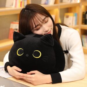 SecretCastle Black Cat Plush Toy Pillow Soft Plush Doll Cat Plushie Cat Pillow,Stuffed Animal Lifelike Toys (7.8‘’/20 cm)