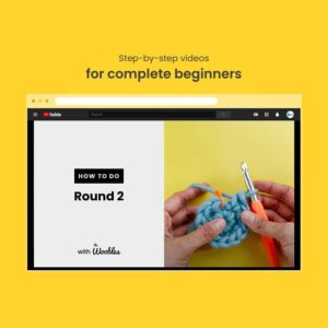 The Woobles Beginners Crochet Kit with Easy Peasy Yarn as seen on Shark Tank - with Step-by-Step Video Tutorials - Bjørn The Narwhal