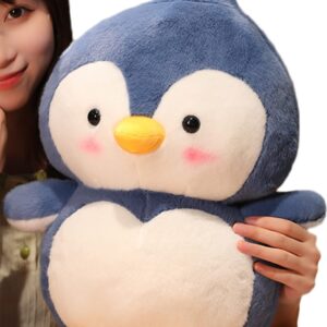 Cute Soft Penguin Stuffed Animals Penguin Plush Toys Penguin Plushies Throw Pillow Penguin Hugging Cuddly Penguin Doll Gift for Kids and Lovers in Birthday, Christmas, Valentine (Navy, 14-Inch)