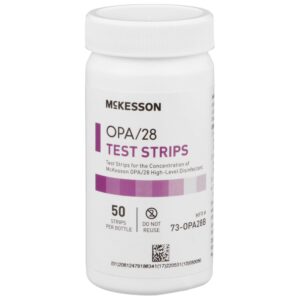 McKesson OPA/28 Test Strips for Concentration Indicator, Single Use, 50 Count, 2 Packs, 100 Total