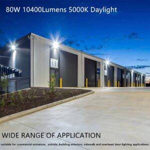 LED Wall Pack Light with Dusk to Dawn Photocell,80W 10500LM 5000K Daylight Wall Pack, AC100-277V Input,500W HPS/HID Equivalent, Waterproof Commercial Security Lighting for Warehouses, Garage, 2 Pack