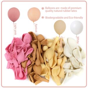 167Pcs Pink Apricot Balloon Arch Garland Kit,White Champagne and Nude Apricot Balloons Decoration Set for Retro Boho Wedding Baby Shower Bridal Engagement Anniversary Graduation Birthday Decorations…