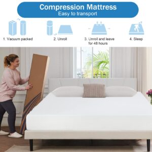 Full Size Mattress, 8 Inch Gel Memory Foam Mattress for Pressure Relief, Medium Firm Mattress in a Box, CertiPUR-US Certified, Fiberglass Free, with Washable Cover