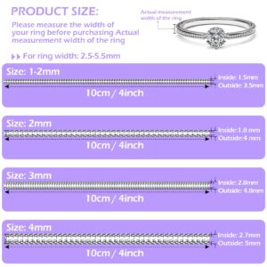 38 Pcs Ring Sizer Adjuster for Loose Rings with Ring Size Measuring Tool, Plug-in Invisible Ring Guards Silicone Tightener EVA Foam Ring Size Adjuster Set with Polishing Cloth