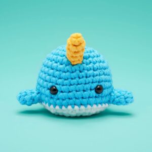 The Woobles Beginners Crochet Kit with Easy Peasy Yarn as seen on Shark Tank - with Step-by-Step Video Tutorials - Bjørn The Narwhal