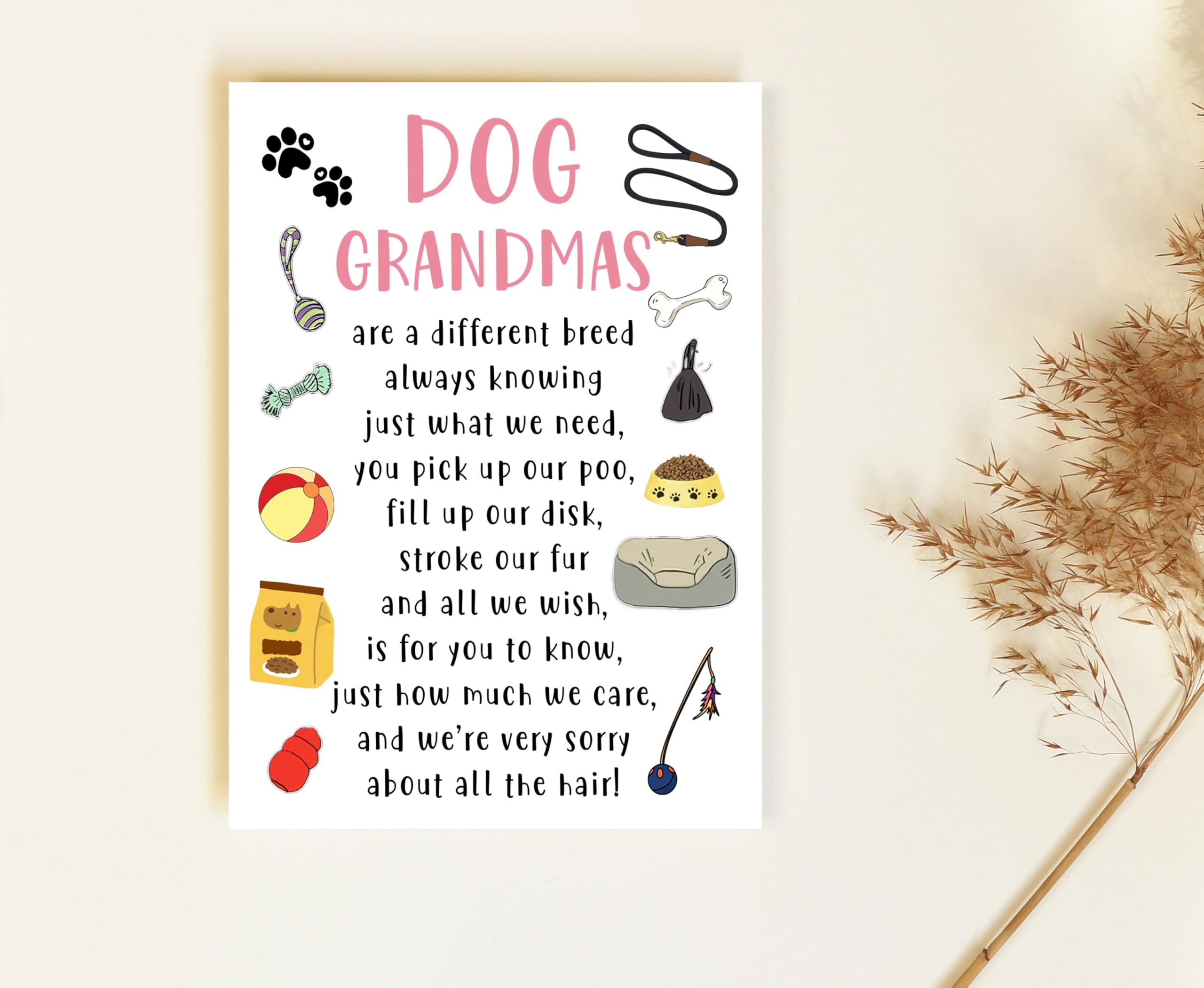 Dog Grandma Mother's Day Card - Dog Grandma Card - Pet Dog Toys Card - Cards For Dog Lovers - Mother's Day Card - Happy Birthday Grandma - Cute Dog Grandma Card - Grandma Love Dogs - Greeting Card