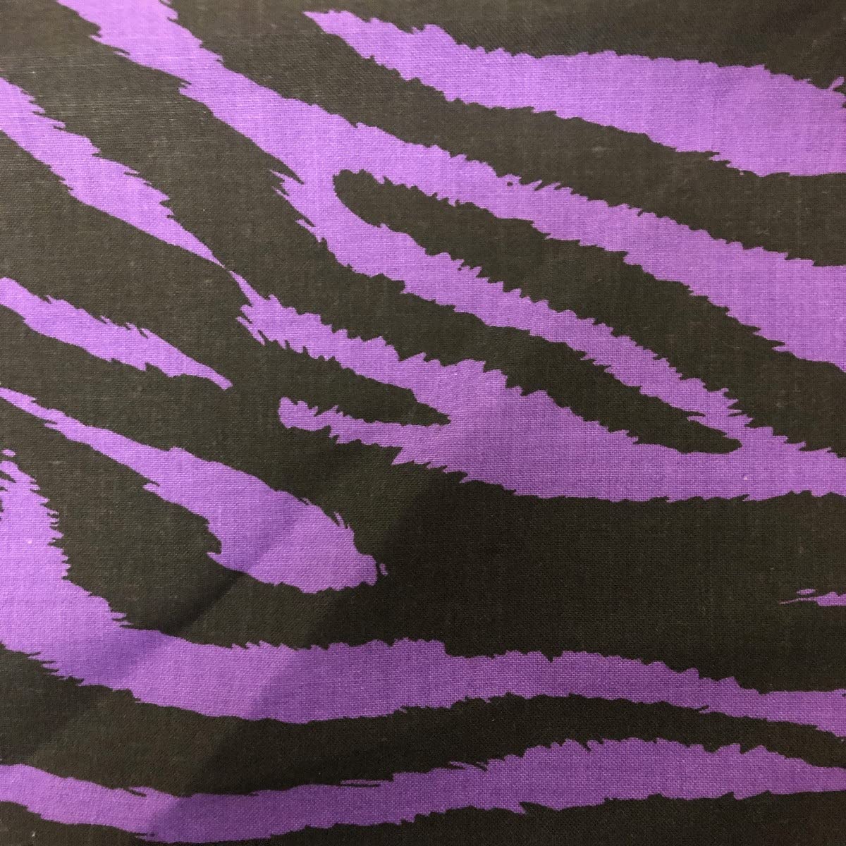 Fashion Fabrics LLC Purple Black Zebra Print Poly Cotton Fabric - Sold by Yard