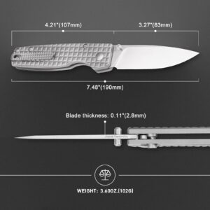 Kizer Original(XL) EDC Knife 3.27 Inches S35VN Steel Blade Folding Pocket Knife Titanium Handle Thumb Studs Opener Ki4605A1