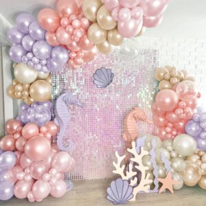 Pearl Pink Balloon Garland Double Stuffed Balloons Pearl Balloons Different Sizes Dusty Rose 18/12/5in Thick Latex Rose Pink Balloon Arch Kit for Baby Bridal Shower Birthday Boho Wedding Party Decor