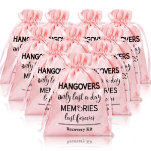 anydesign 10pcs wedding hangover kit bags pink bachelorette party favor hangover kit bags large drawstring gift wrap bags survival recovery kit bags for wedding bridal shower party favors, 6 x 8 inch