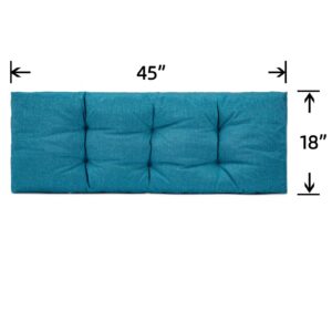 SEKUMDAN Bench Cushion Outdoor Chair Lounge Cushions Durable Non-Skid Tufted Overfilled Seat Pad for Porch Swing Piano Loveseat Outdoor Indoor Furniture (45 in L x 18 in W x 2.5 in T, SkyBlue)