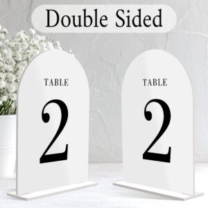 YourGala White Arch Wedding Table Numbers with Double Sided Lettering 1-20, Acrylic Signs with Stands, Perfect for Weddings, Events, Parties, Ceremonies