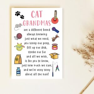 Cat Grandma Mother's Day Card - Cat Grandma Card - Pet Cat Toys Card - Cards For Cat Lovers - Mother's Day Card - Happy Birthday Grandma - Cute Cat Grandma Card - Grandma Love Cats - Greeting Card