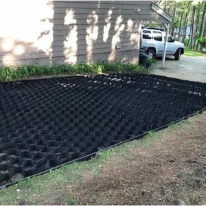 Driveway Grids Garden Shed Base Grid,Heavy Duty Gravel Stabilizer Geocell Grid for Retaining Walls Driveway Path, Muds/Erosion Control Foundation Extensible ( Color : W x L , Size : 1m x 5m (3.3X16.5f