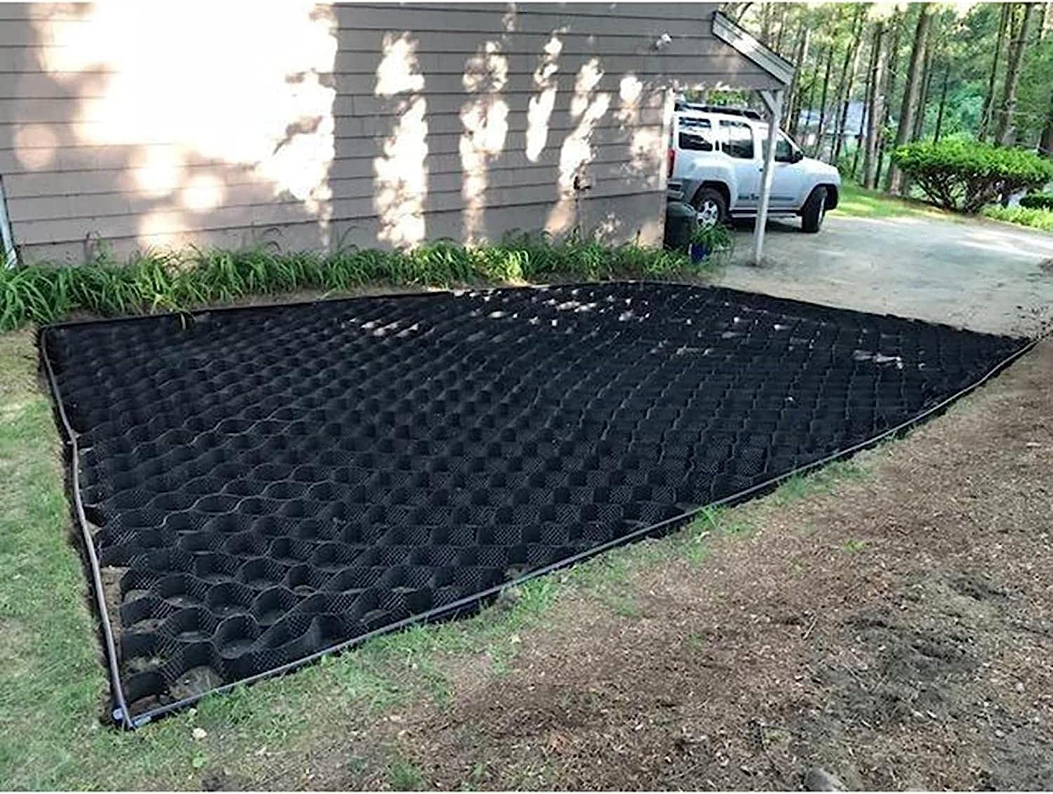 Driveway Grids Garden Shed Base Grid,Heavy Duty Gravel Stabilizer Geocell Grid for Retaining Walls Driveway Path, Muds/Erosion Control Foundation Extensible ( Color : W x L , Size : 1m x 5m (3.3X16.5f