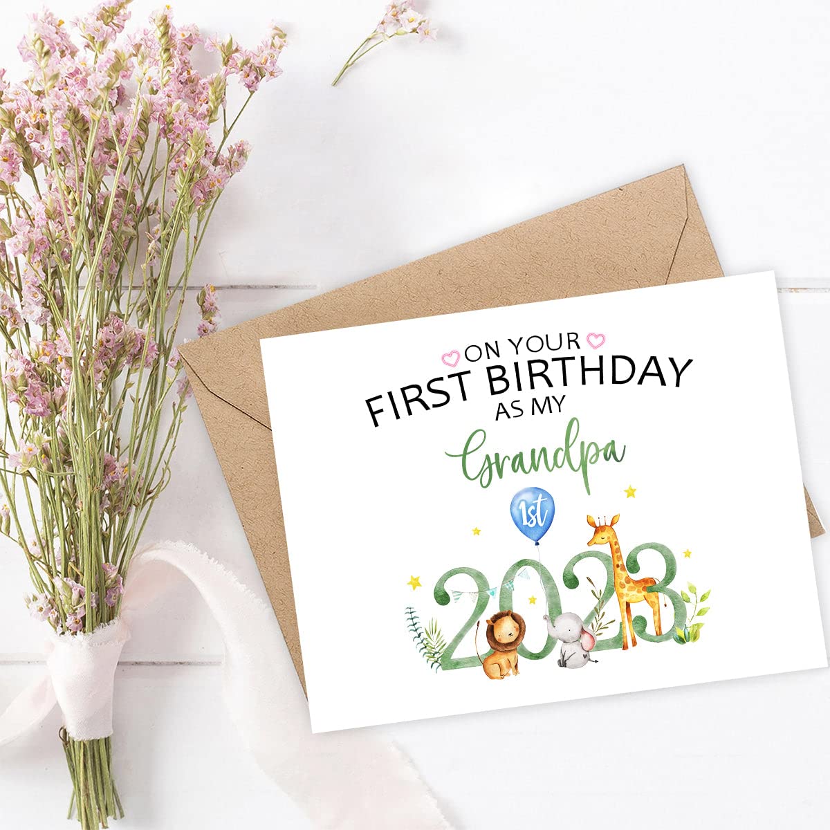 2023 On Your First Birthday As A Grandpa - Happy 1St Birthday As My Grandpa - Cute Birthday Card - Happy Birthday Card For Grandpa - Grandpa Card - Father's Day Card - Greeting Card For Birthday