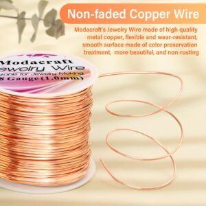 Modacraft 18 Gauge Copper Wire for Jewelry Making with 4 in 1 Plier, 65Ft/1mm Craft Beading Pure Bare Copper Wire for Jewelry Making Supplies and Crafting