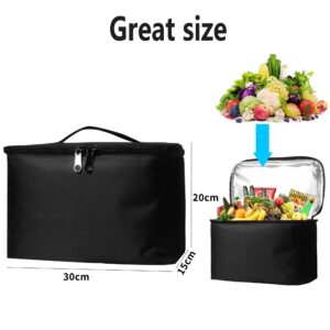 Tearom Insulated Food Delivery Bag Cooler Bags Insulated for Travel Pizza Delivery Bags for Cold and Hot Food Insulated Bags for Camping 1-Pack (black, 12 * 6 * 8)