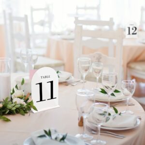 YourGala White Arch Wedding Table Numbers with Double Sided Lettering 1-20, Acrylic Signs with Stands, Perfect for Weddings, Events, Parties, Ceremonies