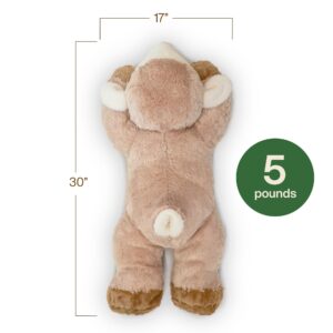 Sweet Baby Co. Weighted Stuffed Animals for Anxiety 5 Pounds 30 Inch Plush Animal Heavy Body Pillow 5lb Large Giant Lamb Stuff Plushies Big Lap Plushie Kids Adult Pound Weight