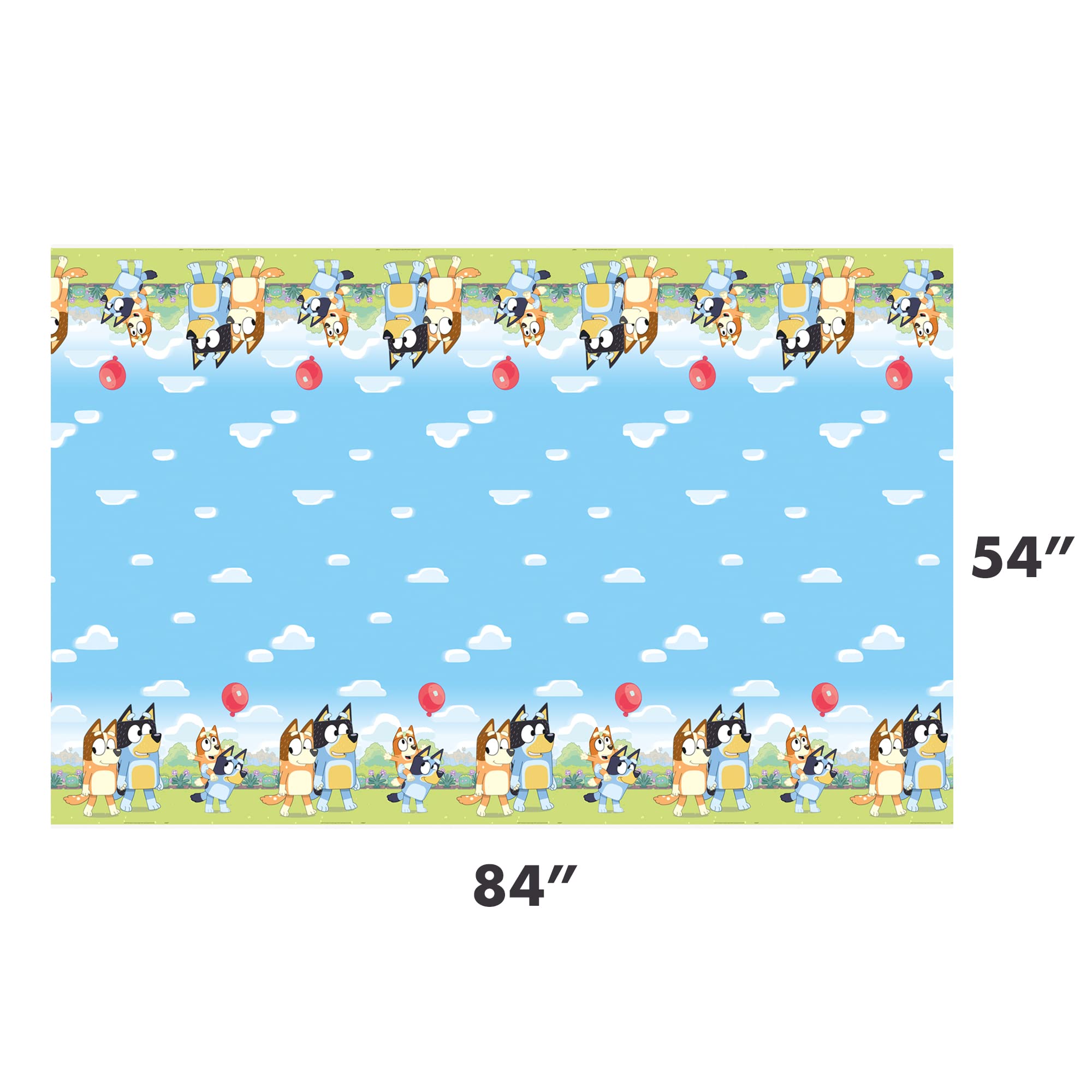 Unique Bluey Birthday Party Supplies - Rectangular Plastic Table Covers (Pack of 2) and Sticker