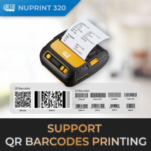 Adesso 3" 80mm Portable Bluetooth Thermal Printer - High-Speed 90mm/s, Compatible with Android, iOS, Windows - Anti-Drop, Shockproof, Water-Resistant NuPrint 320B