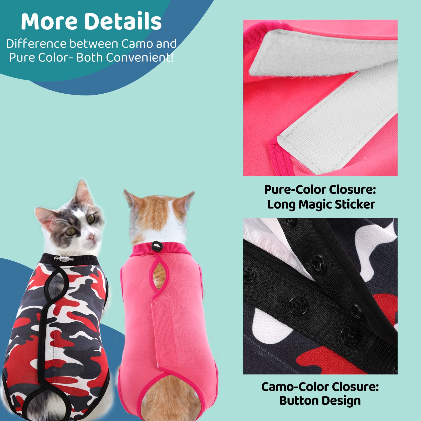 MIGOHI Cat Recovery Suit, Surgical Recovery Suit for Cat Anti-Licking, Cat Body Suit Post Surgery for Abdominal Wounds Skin Diseases, E-Collar Alternative Kitten Onesie for Female, Hot Pink S