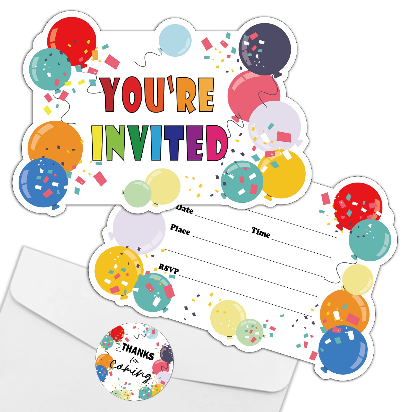 REWIDPARTY Video Game Invitations with Envelopes & Stickers（Set of 15） Video Game Shaped Fill-in Invitations Game On Birthday Party Invites Cards Gamer Party Favors Birthday Party Supplies for Kids