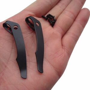 2 pcs EDC Deep Carry Pocket Clip for Voyager Knife Pocket Knife Clip Folding Knife Screw Clips for Knife Maker and DIY Folding Knives with 6 Screws