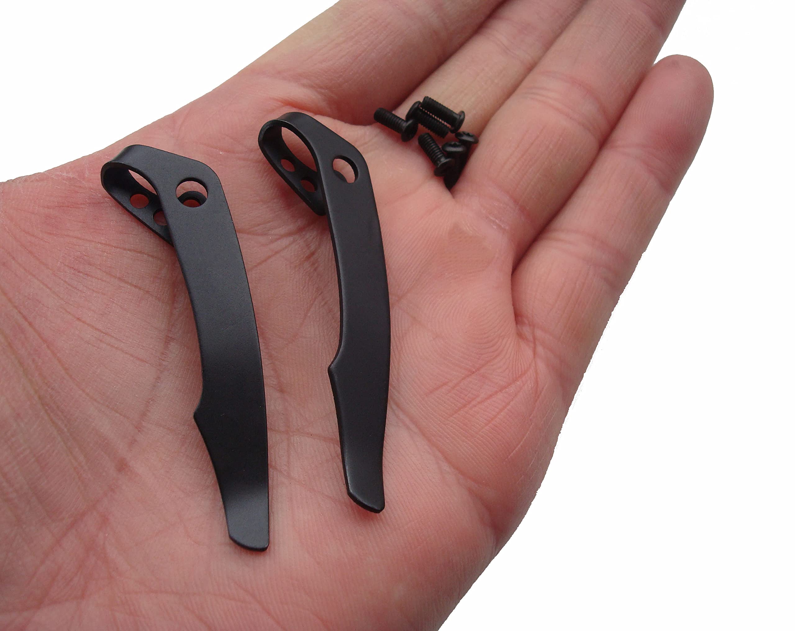 2 pcs EDC Deep Carry Pocket Clip for Voyager Knife Pocket Knife Clip Folding Knife Screw Clips for Knife Maker and DIY Folding Knives with 6 Screws