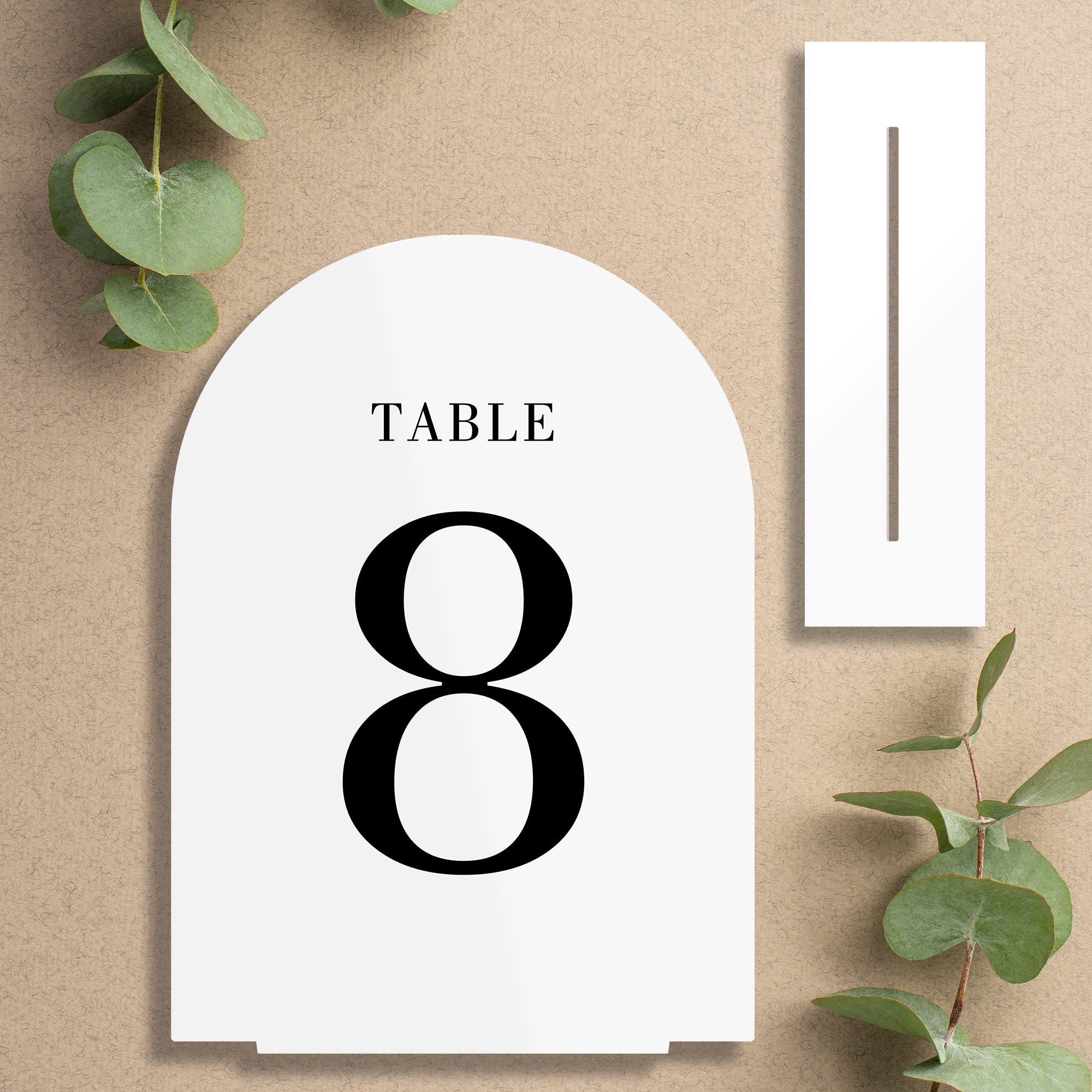 YourGala White Arch Wedding Table Numbers with Double Sided Lettering 1-20, Acrylic Signs with Stands, Perfect for Weddings, Events, Parties, Ceremonies