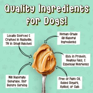 Zoomie Butter Gut & Digestive Pre & Probiotic Dog Peanut Butter Spread, All Natural Dog Treat. Human Grade & Safe Puppy Food, Peanuts & Blueberries for Digestion, Inflammation, Grown & Made in USA