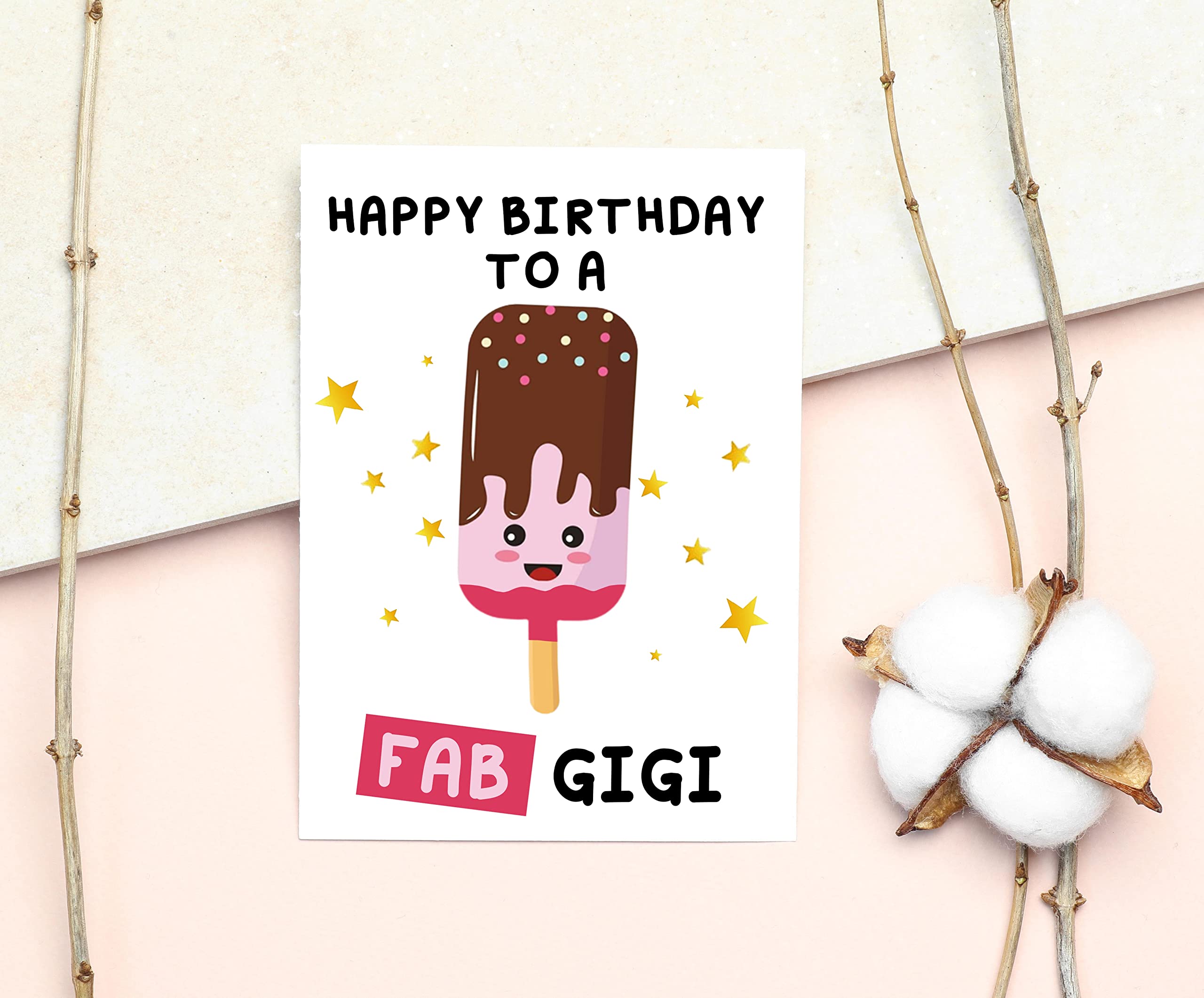 GavinsDesigns Happy Birthday To A Fab Gigi Card - Greeting Card - Happy Birthday Card - Fab Birthday Gift For Her - Fab Gigi Card - Fab Birthday For Gigi Card - Funny Birthday Card