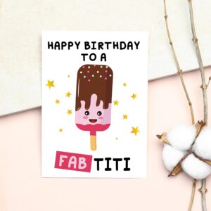 GavinsDesigns Happy Birthday To A Fab Titi Card - Greeting Card - Happy Birthday Card - Fab Birthday Gift For Her - Fab Titi Card - Fab Birthday For Titi Card - Funny Birthday Card