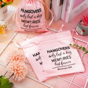 AnyDesign 10Pcs Wedding Hangover Kit Bags Pink Bachelorette Party Favor Hangover Kit Bags Large Drawstring Gift Wrap Bags Survival Recovery Kit Bags for Wedding Bridal Shower Party Favors, 6 x 8 Inch