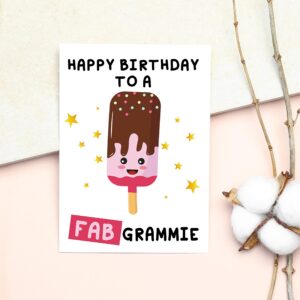 GavinsDesigns Happy Birthday To A Fab Grammie Card - Greeting Card - Happy Birthday Card - Fab Birthday Gift For Her - Fab Grammie Card - Fab Birthday For Grammie Card - Funny Birthday Card