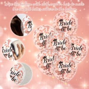 24 Pcs Rose Gold Bride To Be Balloons Bachelorette Party Decorations Rose Gold Bridal Shower Balloons Bachelorette Balloons for Wedding Bridal Shower Engagement Bachelorette Party Supplies