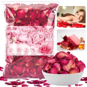 sukh 3oz dried rose petals - dry rose petals real rose petals dried organic for rose bath spa rose quartz candle soap making wedding confetti resin jewelry diy crafts accessories