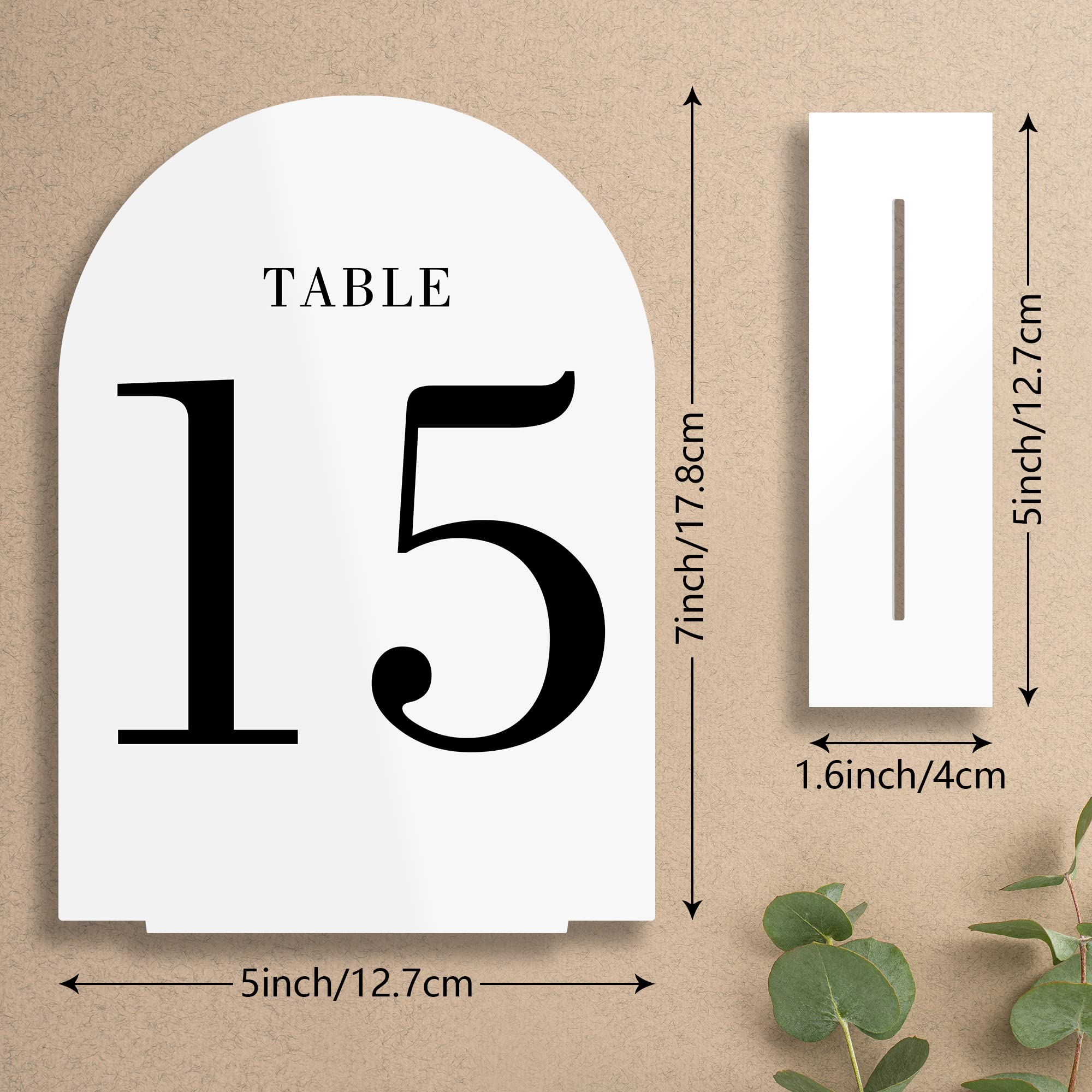 YourGala White Arch Wedding Table Numbers with Double Sided Lettering 1-20, Acrylic Signs with Stands, Perfect for Weddings, Events, Parties, Ceremonies