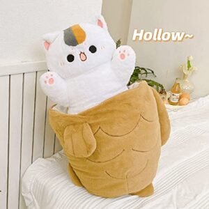 Ditucu 32 inch Large Taiyaki Cat Plush Pillow Giant Kitten Inside Fish 2 in 1 Big Size Stuffed Animals Plushies Toys with Outfit Sleeping Doll Gifts for Girls Boys