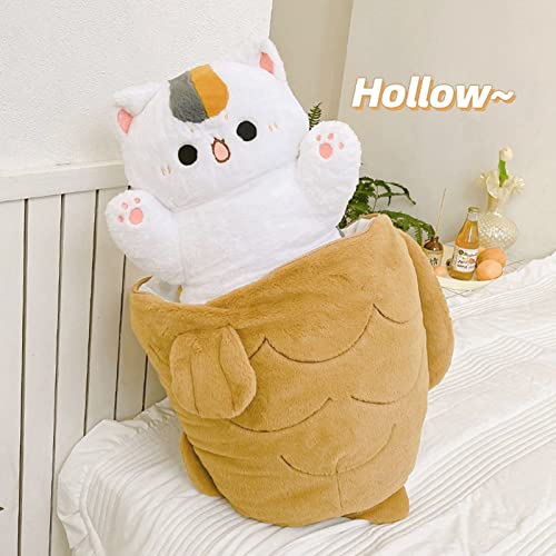 Ditucu 32 inch Large Taiyaki Cat Plush Pillow Giant Kitten Inside Fish 2 in 1 Big Size Stuffed Animals Plushies Toys with Outfit Sleeping Doll Gifts for Girls Boys