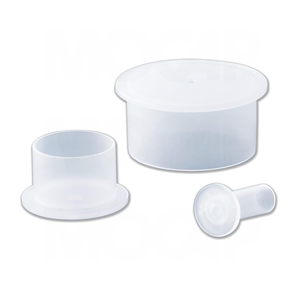 Flanged Caps for Metric Threads - Flange Cap (For Threads: M16 Metric) Length 0.470" (11.9mm) Natural LDPE MOCAP FCM-16NA1 (qty100)