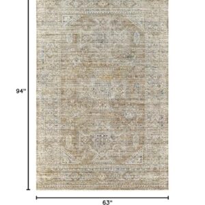 Livabliss x Becki Owens Margaret Traditional Washable Outdoor Area Rug, 5'3" x 7'10", Taupe/Brown