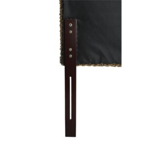 MAKLAINE 78.5" Banana Leaf Panel Headboard in Honey/Dark Brown