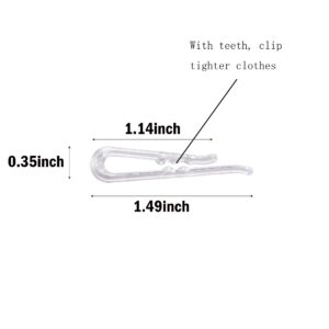 850PCS Clear Alligator Clip with Teeth,Transparent Plasic Shape Clothespings Shirt Fixing Packing Clip for Fabric Ties Socks Pants Shirts or Sewing Room Keep It Flat (850)