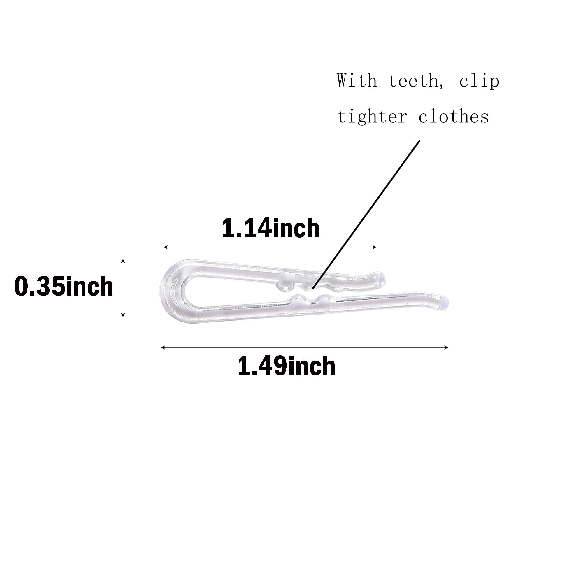 850PCS Clear Alligator Clip with Teeth,Transparent Plasic Shape Clothespings Shirt Fixing Packing Clip for Fabric Ties Socks Pants Shirts or Sewing Room Keep It Flat (850)