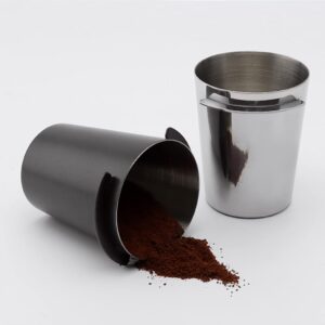 1 Piece Coffee Dosing Cup Coffee Powder Dosing Cup Coffee Sniffing Mug Stainless Steel Coffee Dosing Cup Coffee Machine Coffee Powder Feeder Part(Black, 51mm)