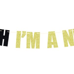 I'm a Nurse Banner, Future Nurse, Nursing School Graduation Decorations 2024, Funny Class of 2024 Nurse Grad Party Decorations Black and Gold Glitter