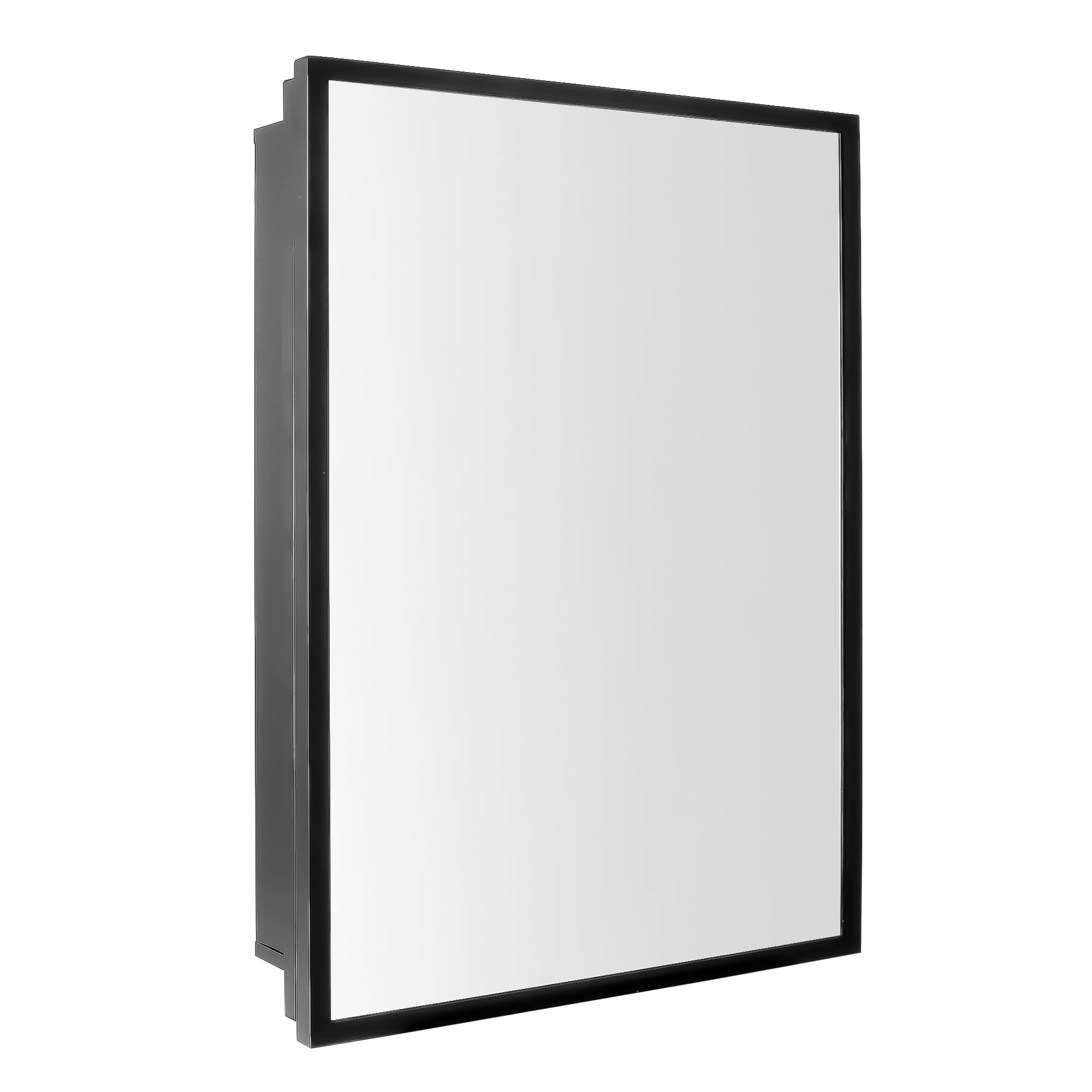 Movo 20 inch x 26 inch Medicine Cabinet Mirror,Black Mirror Medicine cabinets for Bathroom, Recessed or Surface Mount Bathroom Medicine Cabinet with Beveled Mirror